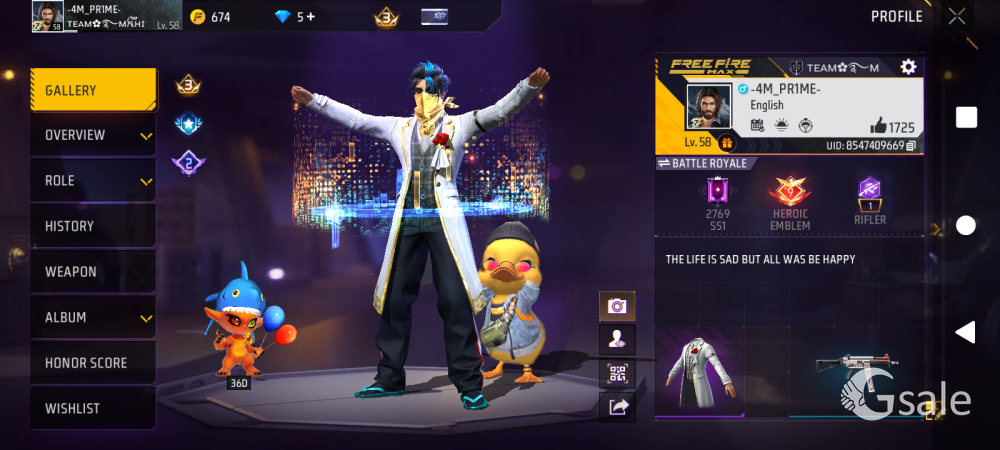 The ld level is 58 