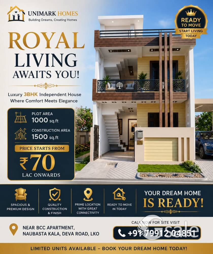 Ready To Move Row house Near Bcc green Apartment dewa Rd Lucknow 