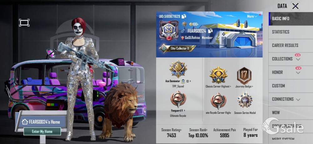 Bgmi id 76 level