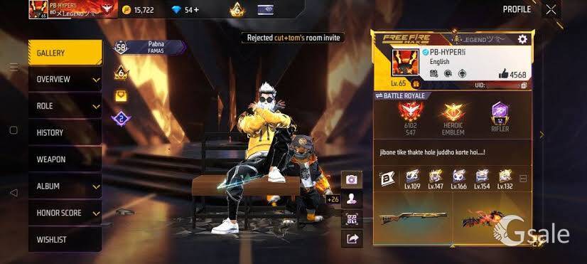 Free fire best id sell