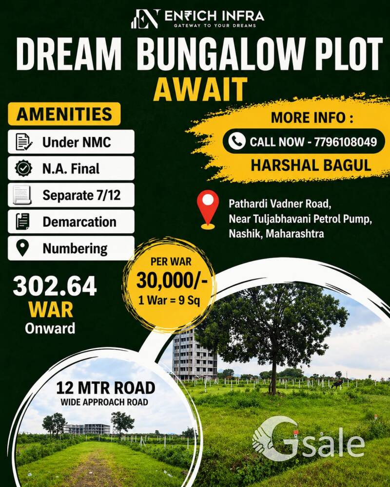 🏡 नाशिकमध्ये ड्रीम बंगलो प्लॉट्स उपलब्ध! 🌿