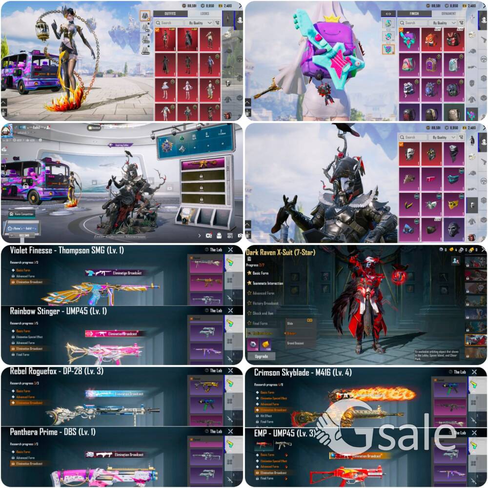 BGMI Premium Account - M416 Crimson Skyblade (Lv. 4) + Fiore & Dark Raven X-Suits