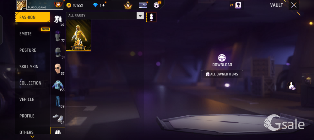I AM SELLING MY PERSONAL FREE FIRE RARE I'D SELL ONLY 5k