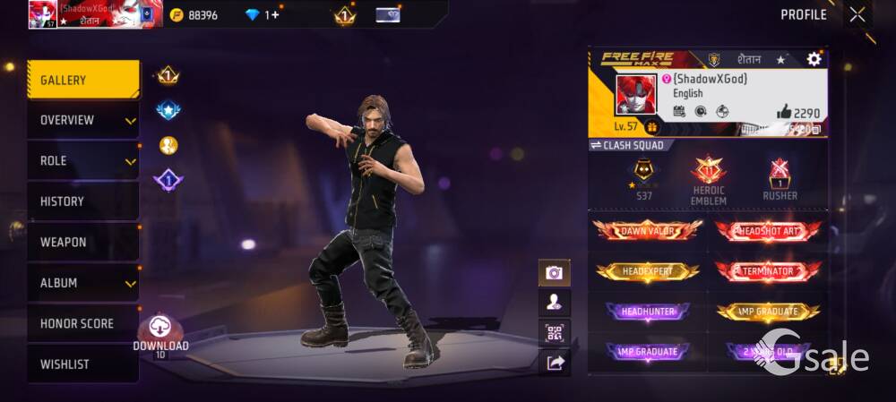 FF MAX Lvl 57 | Evo UMP Lv.2 | M4A1 Stormy Ascent | Punjab Rank #48 M1887 | Naruto, Demon Slayer & P