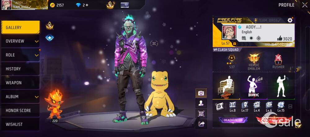 Free fire id  15000