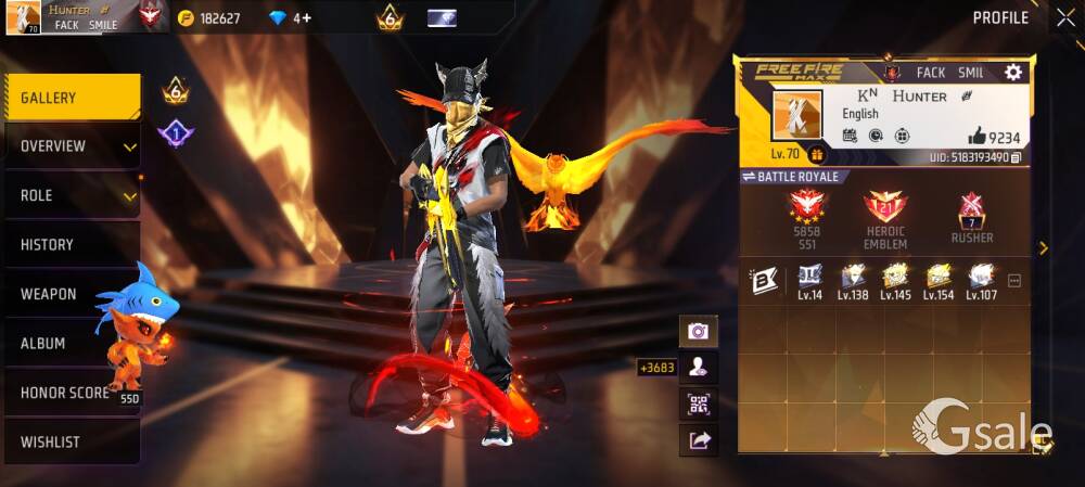 Free fire id sheel 