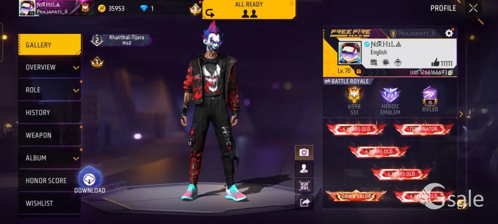 IWANT TO SELL MY FREEFIRE ID