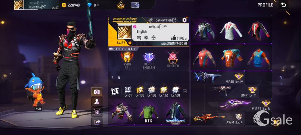 Selling my Free fire id 