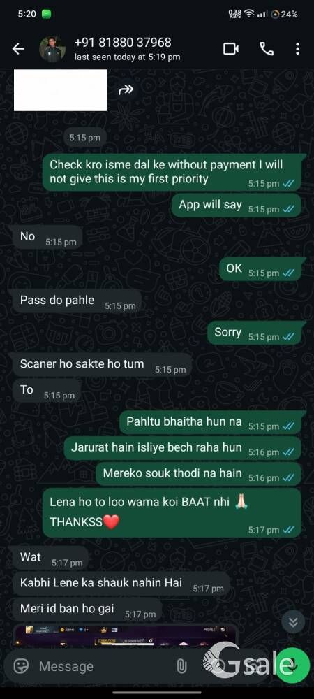HE SAY FIRST ID PASS GIVE BUT HOW I SAY HIM TO GIVE HALF PAYMENT BUT HE DIDN'T 😄 AS YOU CAN SEE