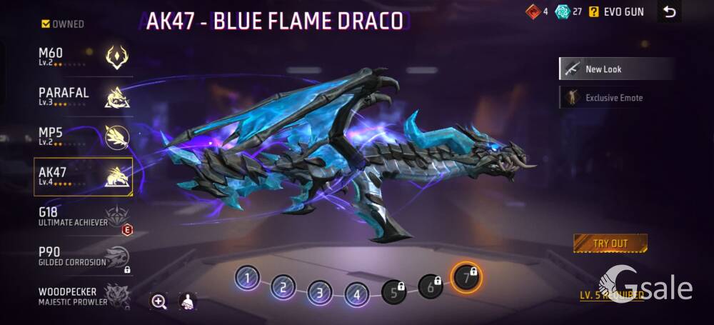 🔥 RARE COBRA LEGENDARY FF ACCOUNT | AK BLUE FLAME DRACO LVL 4 | 103 GUN SKINS | HEROIC | BEST PRICE
