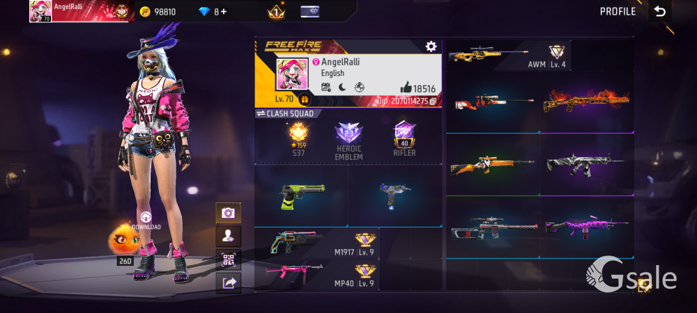Freefire id sell for 8000
