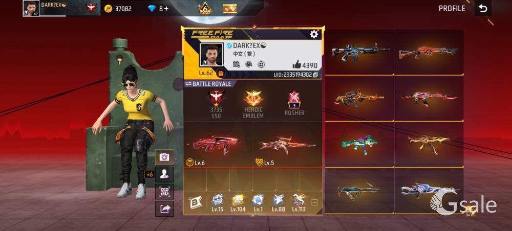 Freefire acount sell