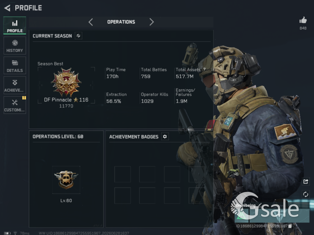 Delta force account for sale 
