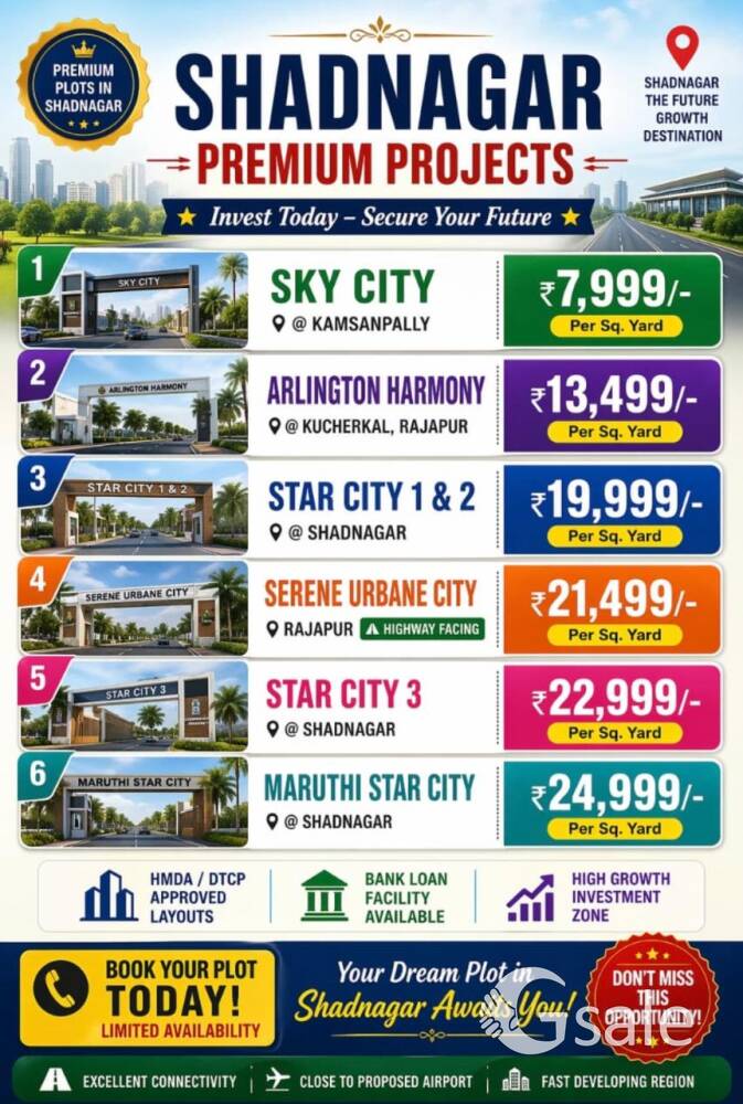 Plots For Sale in Shadnagar Call me 9346745816