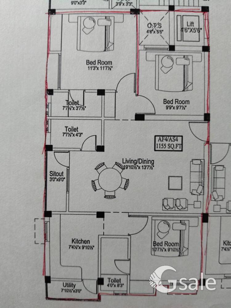 Besant nagar new 2 BHK flat sale