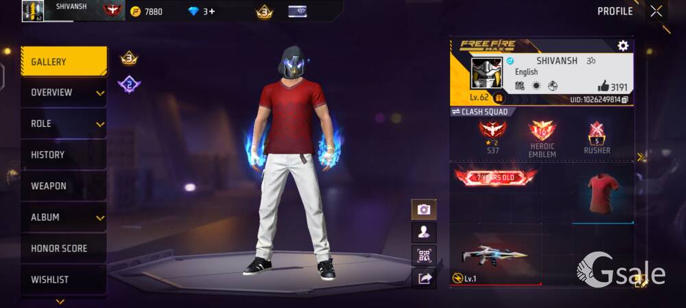 Free fire id sell in low price urgent sell please contact me 