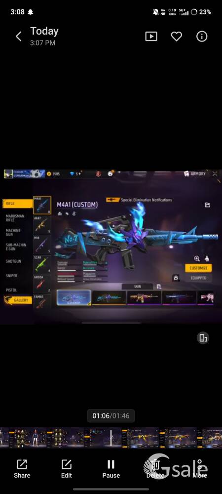 free fire account sell