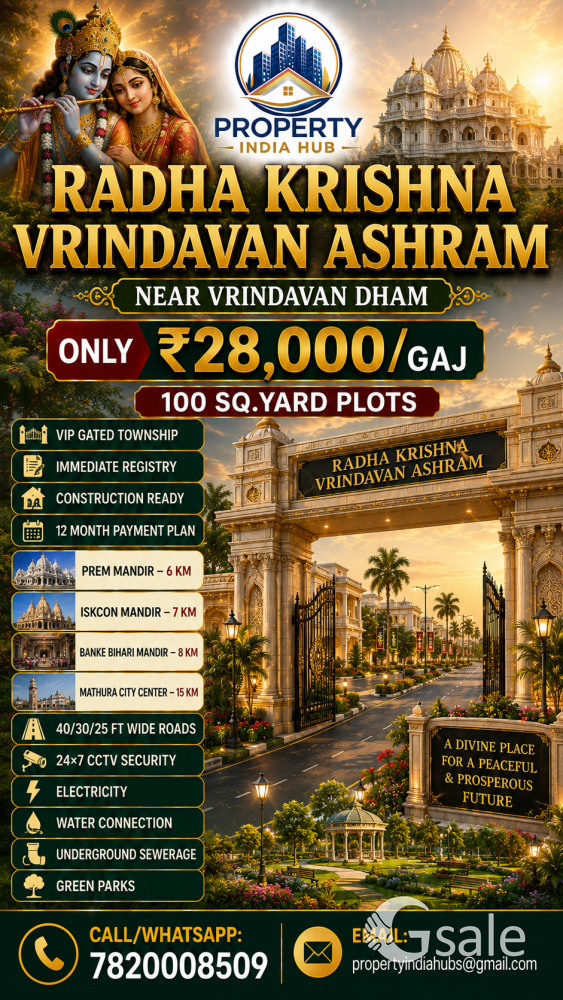🕉️ Vrindavan VIP Plot 3x Growth 5Yrs Prem Mandir 6KM Jewar Airport 15min