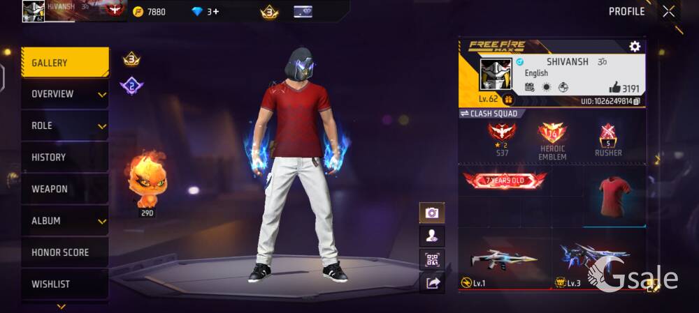 free fire account sell and exchange this account please contact me 
