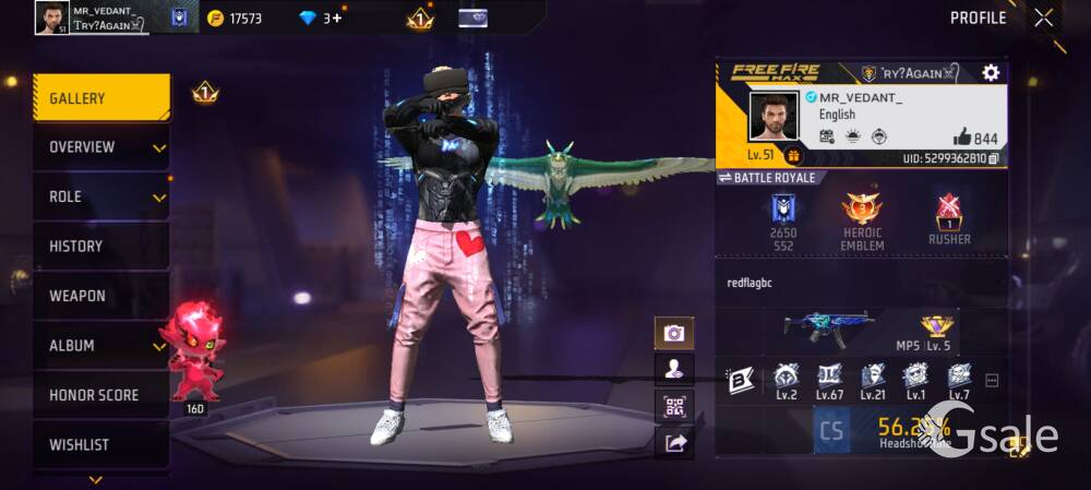 I want to sell my free fire id 5299362810 thats my uid chek and msg me in my insta @whois.ved4nt