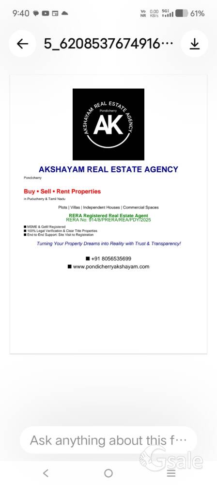 Pondicherry Akshayam Real Estate