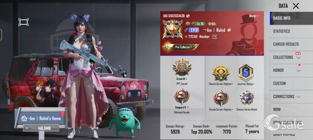 Low price best bgmi account 