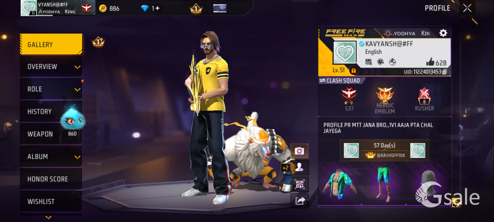 FREE FIRE ID SELL