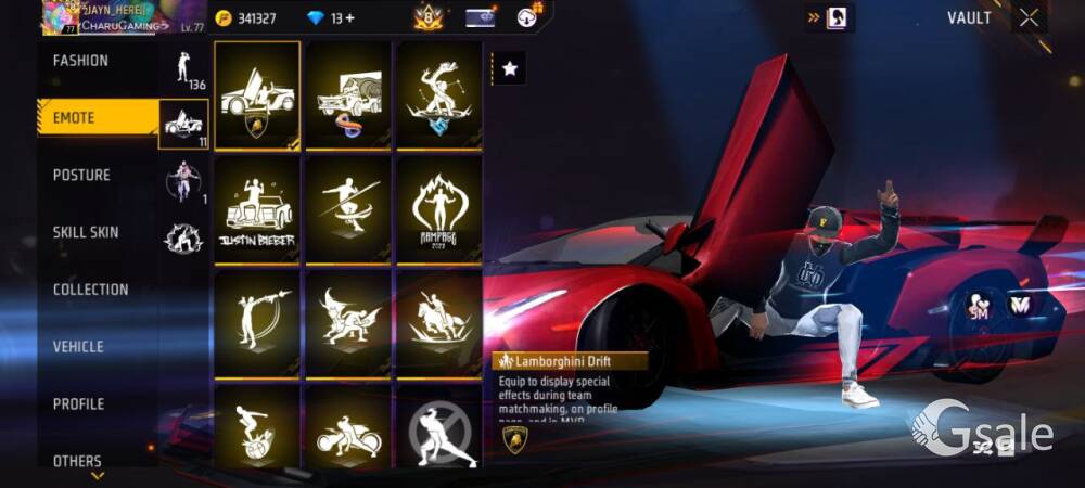 free fire prime 8 rare id