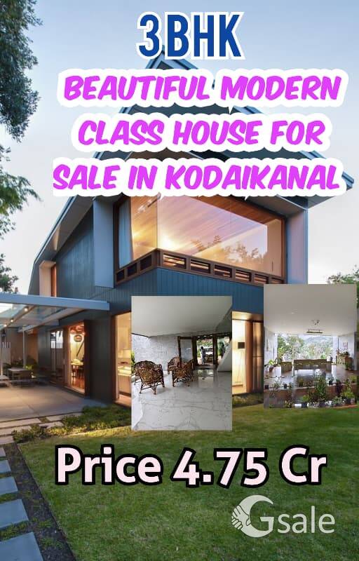 Beautiful class house for sale in kodaikanal