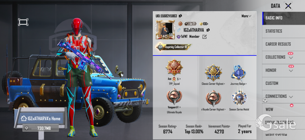 BGMI ID WITH 6 UPGRADABLE SKINS AND UPGRADED SKINS