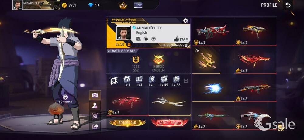 freefire id sell