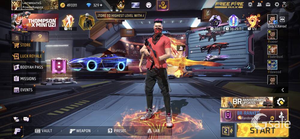 Sell free fire id 72 lvl