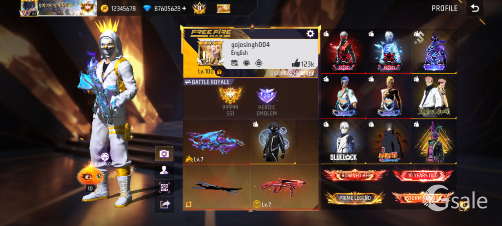 I give my free fire id in very cheap price 