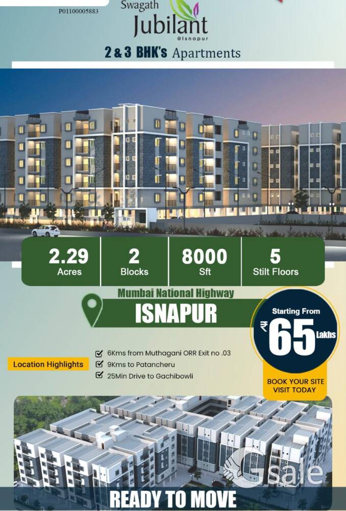 2bhk&3bhk gated community apartment near isnapur