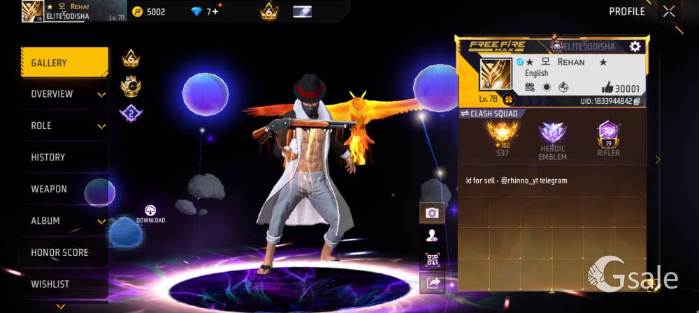 FREE FIRE ID SELL KAR RHA HU