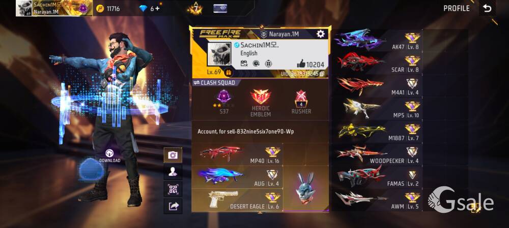 FREE FIRE ID 7 PRIME mast id he lelo