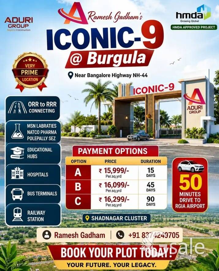 Plots For Sale in Burugula, Aduri group Iconic 9 Burugula 
