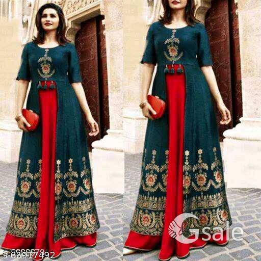 Woman Green Printed Anarkali Kurti