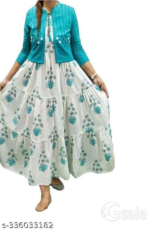 White gown and  sky blue jacket