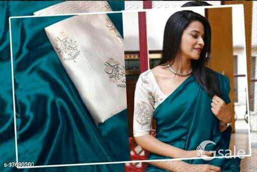 BLUE BEAUTIFUL SAREE WITH DIGITAL PRINTED BLOUSE