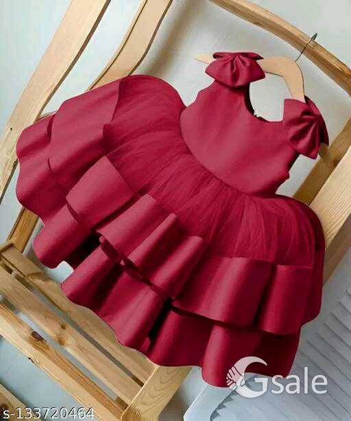 Girls Red Frock Dress