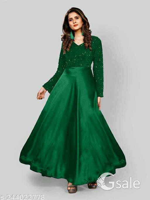 Women's long Gown with sequins and comfortable soft fabric