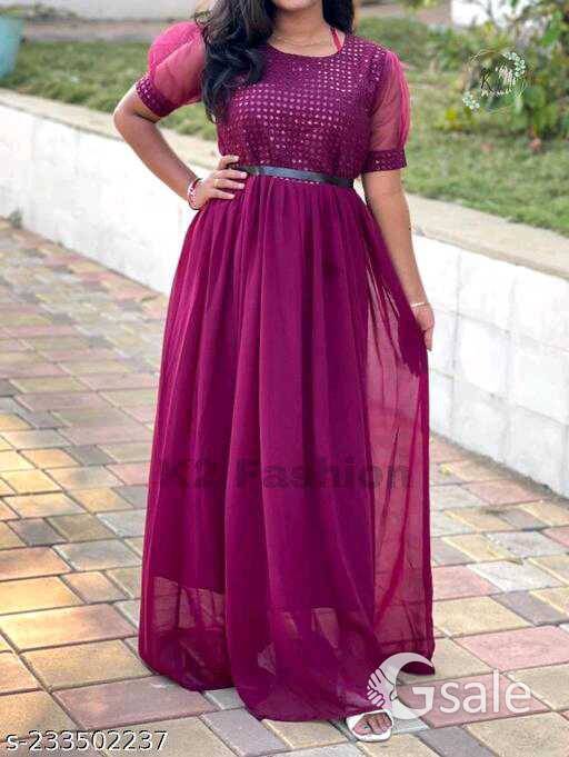 Women A-Line Embroidery Gown Drees
