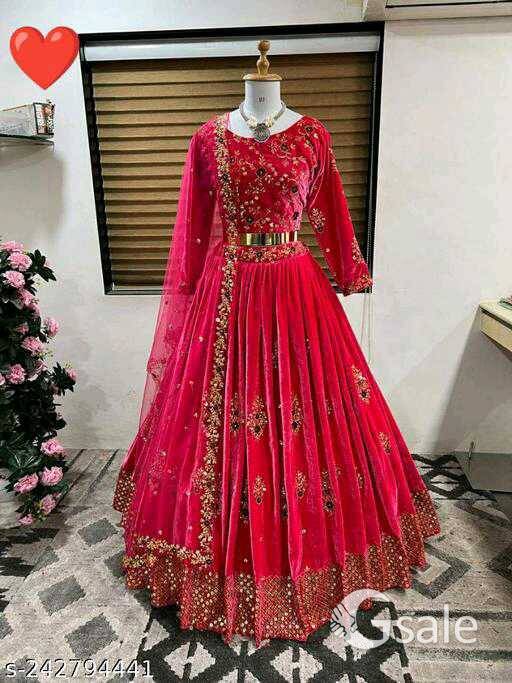 Bridal wear velvet embroidred lehenga choli