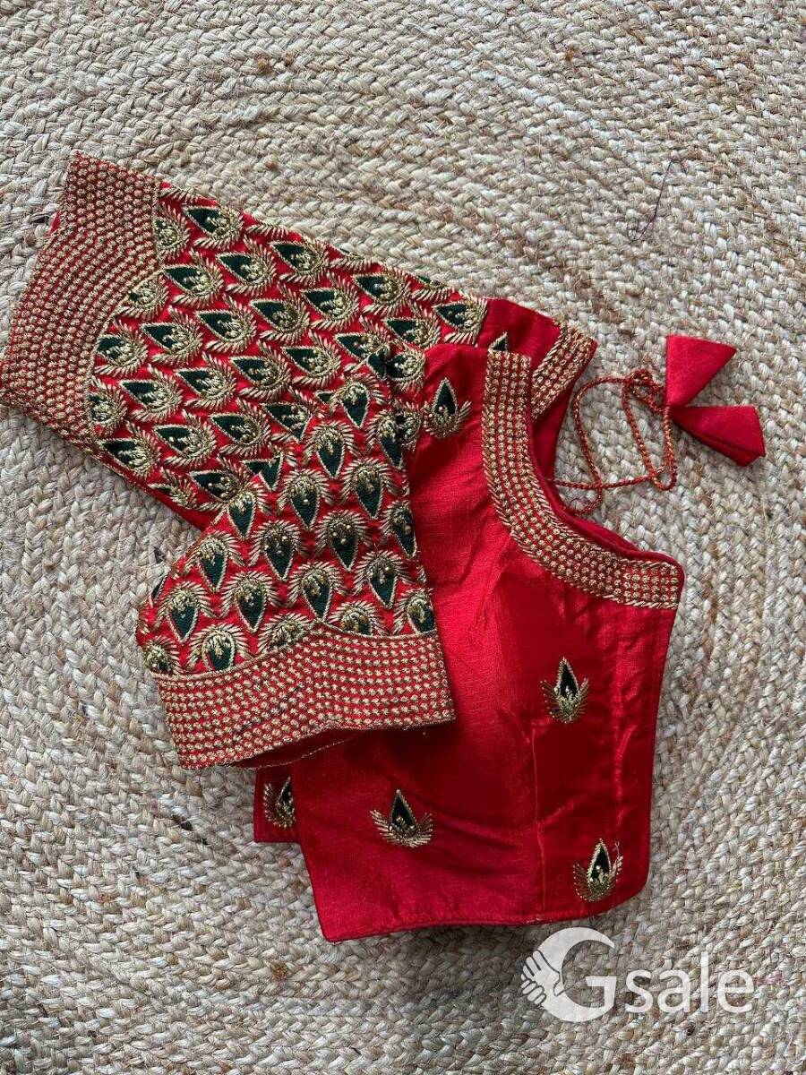 Heavy Work Blouse With *Red Embroidered* Work Zari Stone n Embroidery Work