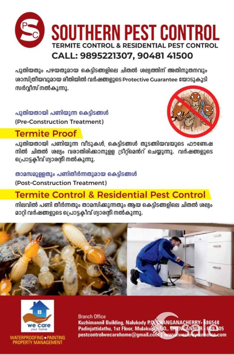ചിതൽ ശല്യമോ ? നിരാശപ്പെടേണ്ട ഞങ്ങൾ സഹായിക്കാം : PEST CONTROL SERVICES 